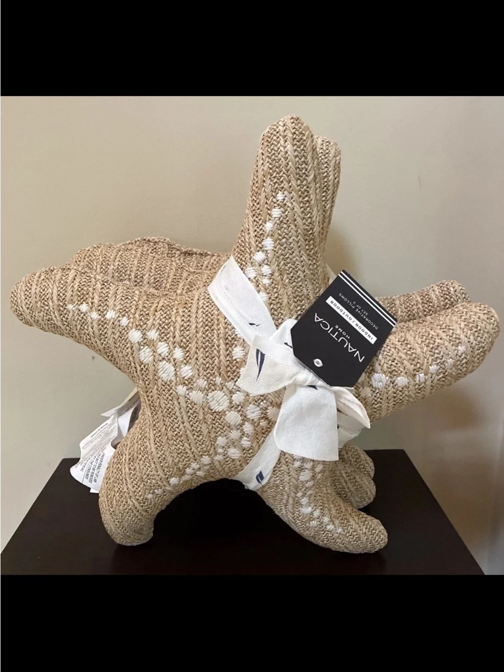 Beige Starfish Decorative Pillow - Beach Holiday Accent